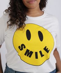 T-Shirt-Feminina-Plus-Size-Smile-Manga-Curta-Decote-Redondo-Branca-9957365-Branco_4