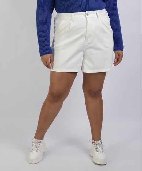 Bermuda-de-Sarja-Feminina-Mindset-Plus-Size-Reta-Cintura-Alta-com-Bolsos-Off-White-9957645-Off_White_1