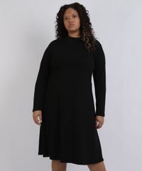 Vestido-Feminino-Mindset-Plus-Size-Midi-Manga-Longa-Gola-Alta-Preto-9957647-Preto_1