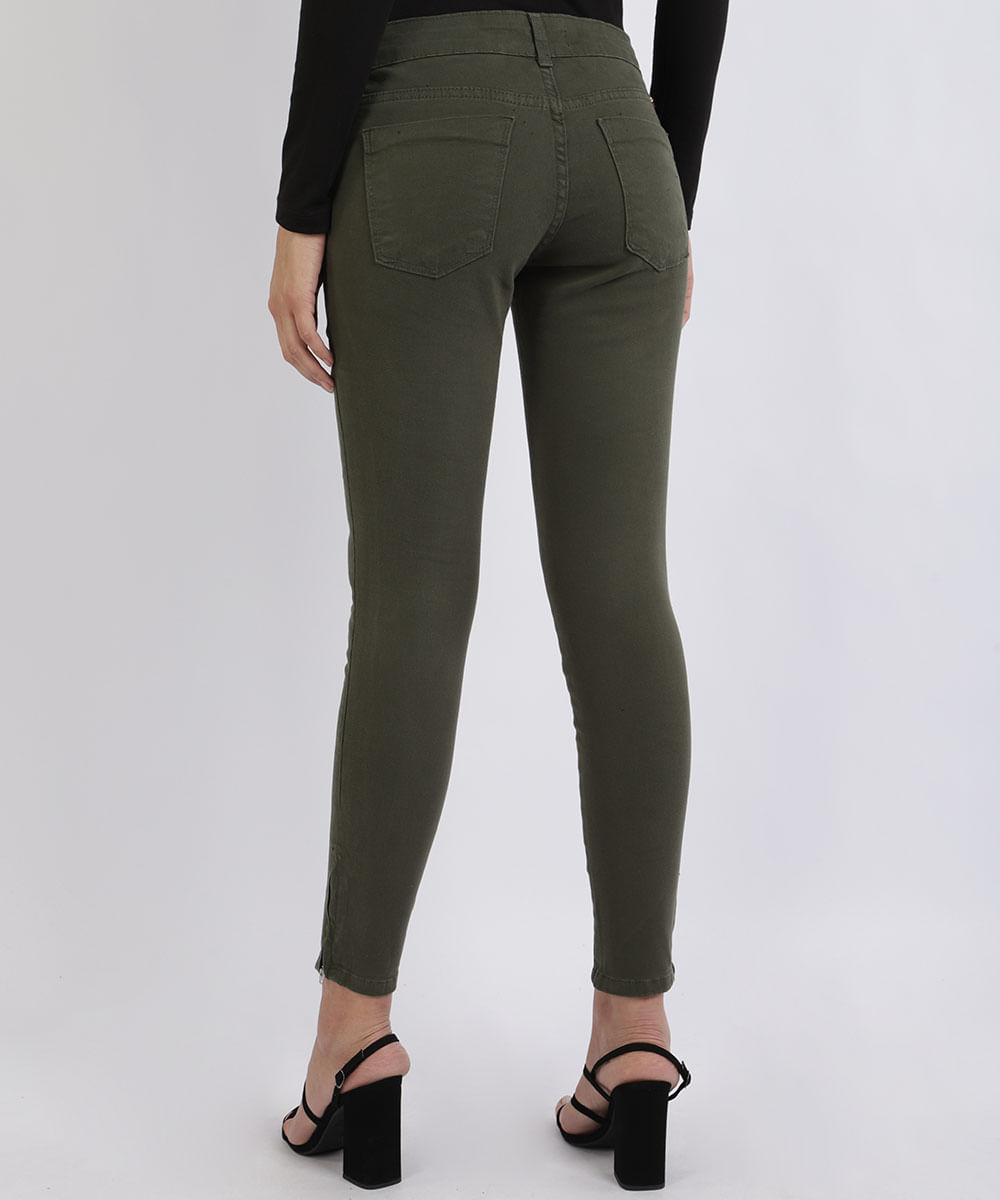 calça jeans feminina militar