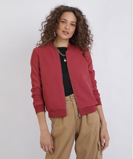 Jaqueta-Feminina-Bomber-com-Ziper-Laranja-Escuro-9821369-Laranja_Escuro_1