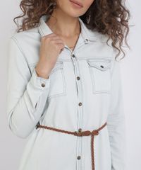 Vestido-Chemise-Jeans-Feminino-Curto-com-Cinto-Manga-Longa-Azul-9952224-Azul_4
