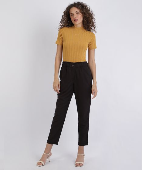 calça cintura alta com elastico