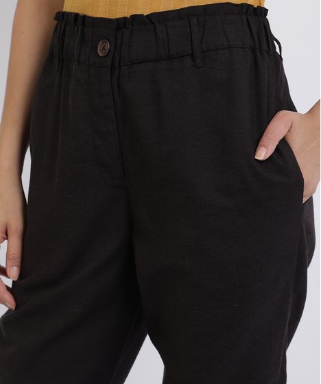 calça cintura alta com elastico