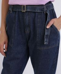 Calca-Jeans-Feminina-Clochard-Cintura-Super-Alta-com-Faixa-com-Fivela-Azul-Escuro-9953990-Azul_Escuro_4