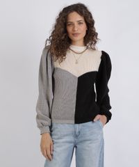 Sueter-de-Trico-Feminino-Tricolor-Manga-Bufante-Preto-9954154-Preto_1