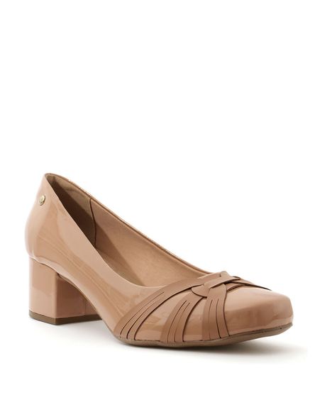 scarpin nude bico redondo