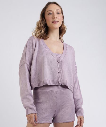 Cardigan-Feminino-Mindset-Cropped-em-Trico-com-Botoes-e-Decote-V-Lilas-9956815-Lilas_1