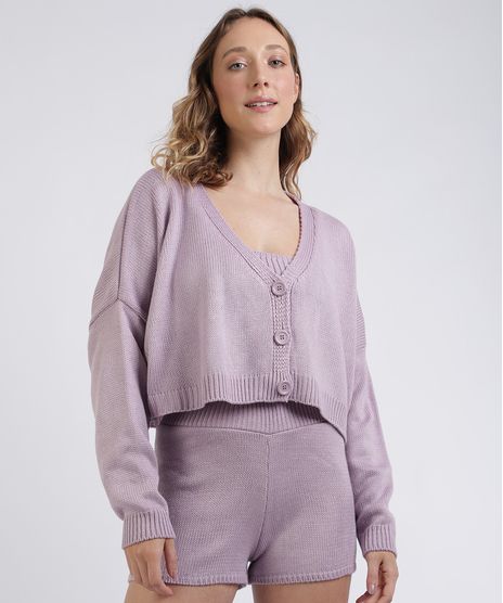 Cardigan-Feminino-Mindset-Cropped-em-Trico-com-Botoes-e-Decote-V-Lilas-9956815-Lilas_1