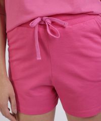Short-de-Moletom-Feminino-Mindset-Cos-com-Cadarco-e-Bolsos-Rosa-9958842-Rosa_4
