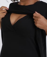 Blusa-Feminina-Gestante-Alongada-com-Sobreposicao-Manga-Curta-Preta-9956007-Preto_5