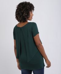 Blusa-Feminina-Gestante-Alongada-com-Sobreposicao-Manga-Curta-Verde-Escuro-9956007-Verde_Escuro_2