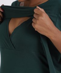 Blusa-Feminina-Gestante-Alongada-com-Sobreposicao-Manga-Curta-Verde-Escuro-9956007-Verde_Escuro_5