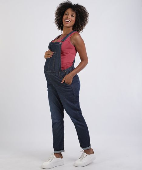 macacão jeans feminino gestante