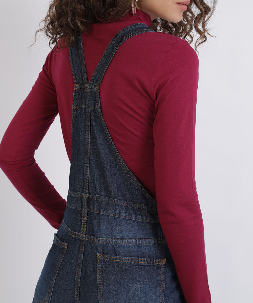 jardineira jeans feminina gestante