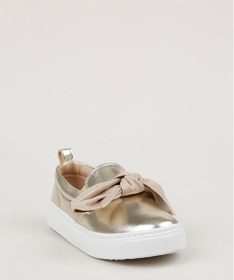 slip on infantil dourado
