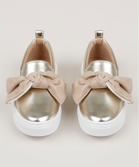 slip on infantil dourado
