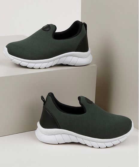 Tenis-Infantil-Sonho-de-Crianca-Knit-Calce-Facil-com-Recortes-Verde-Militar-9958434-Verde_Militar_1