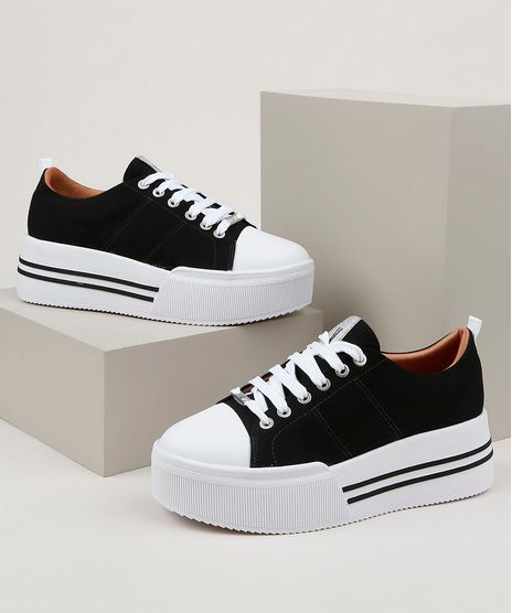 Tenis-em-Lona-Feminino-Vizzano-Flatform--Preto-9958793-Preto_1