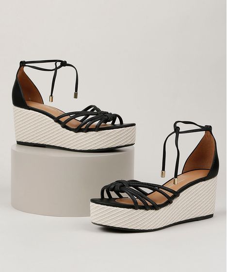 sandalia amarracao preta