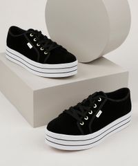 Tenis-em-Camurca-Feminino-Moleca-Flatform-em-Suede-Preto-9959196-Preto_1