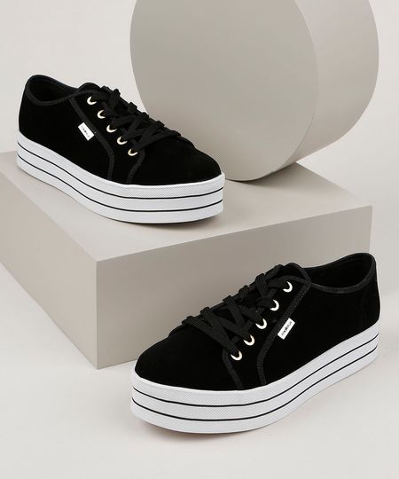 Tenis-em-Camurca-Feminino-Moleca-Flatform-em-Suede-Preto-9959196-Preto_1 Tenis-em-Camurca-Feminino-Moleca-Flatform-em-Suede-Preto-9959196-Preto_1