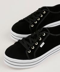 Tenis-em-Camurca-Feminino-Moleca-Flatform-em-Suede-Preto-9959196-Preto_3