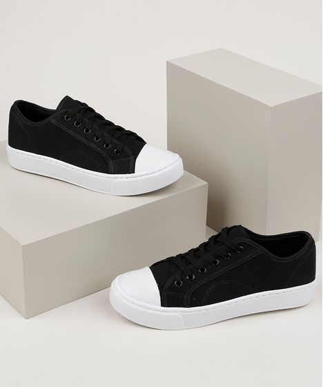 tenis de lona feminino preto