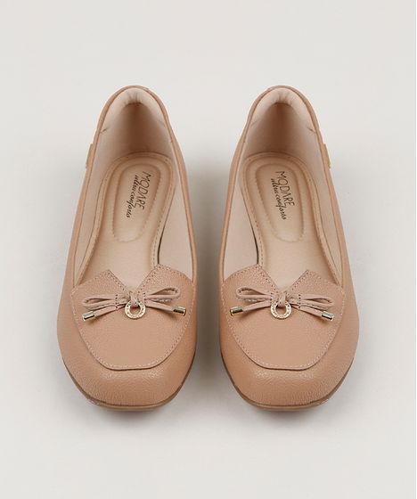 mocassim bege feminino