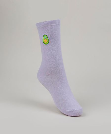 Meia-Feminina-Cano-Alto-com-Bordado-de-Abacate-Lilas-9954799-Lilas_1