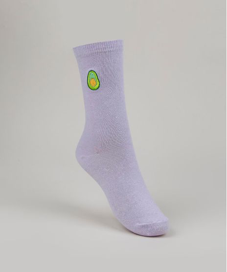 Meia-Feminina-Cano-Alto-com-Bordado-de-Abacate-Lilas-9954799-Lilas_1