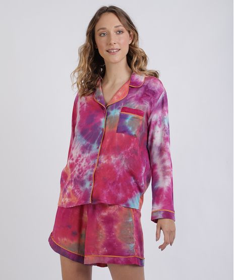 Conjunto-Feminino-Mindset-Tie-Dye-Camisa-Manga-Longa-com-Bolso---Short-Multicor-9955873-Multicor_1