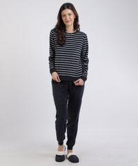 Pijama-de-Fleece-Feminino-Listrado-Manga-Longa-Azul-Marinho-9836379-Azul_Marinho_1