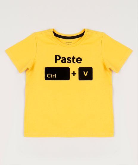 Camiseta-Infantil-Tal-Pai-Tal-Filho--ctrlC---ctrlV--Manga-Curta-Gola-Careca-Amarela-9954349-Amarelo_1