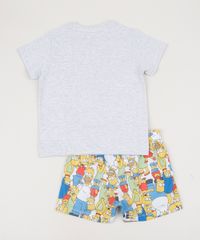 Pijama-Infantil-Tal-Pai-Tal-Filha-Lisa-Simpson-Manga-Curta-Cinza-Mescla-9955716-Cinza_Mescla_2