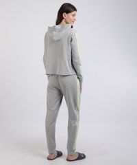 Pijama-de-Moletom-Feminino-com-Faixa-Lateral-Capuz-Manga-Longa-Cinza-9953269-Cinza_2