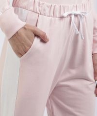 Pijama-de-Moletom-Feminino-com-Faixa-Lateral-Capuz-Manga-Longa-Rosa-9953269-Rosa_3