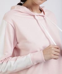 Pijama-de-Moletom-Feminino-com-Faixa-Lateral-Capuz-Manga-Longa-Rosa-9953269-Rosa_4