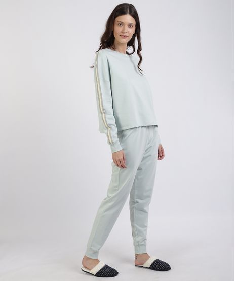 Pijama-de-Moletom-Feminino-com-Faixa-Lateral-Manga-Longa-Azul-9953272-Azul_1