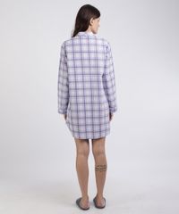 Camisola-Feminina-Estampada-Xadrez-Manga-Longa-Roxa-9954384-Roxo_2
