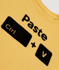 Camiseta-Infantil--Copy-Paste--Manga-Curta-Gola-Careca-Mostarda-9954891-Mostarda_4