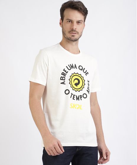 Camiseta-Masculina--Skol-Abre-uma-que-----Manga-Curta-Gola-Careca-Branca-9956473-Branco_1
