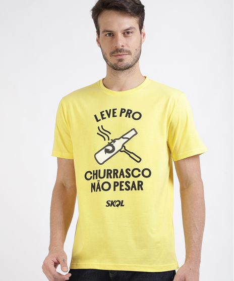 Camiseta-Masculina-Skol-Manga-Curta-Gola-Careca-Amarela-9956474-Amarelo_1
