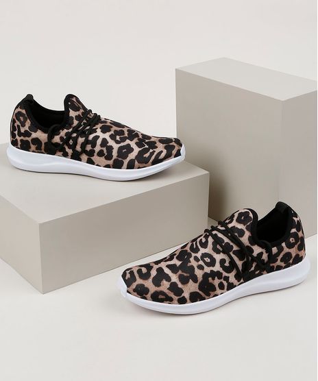 Tenis-Feminino-Oneself-Knit-Estampado-Animal-Print-de-Onca-Bege-9958846-Bege_1
