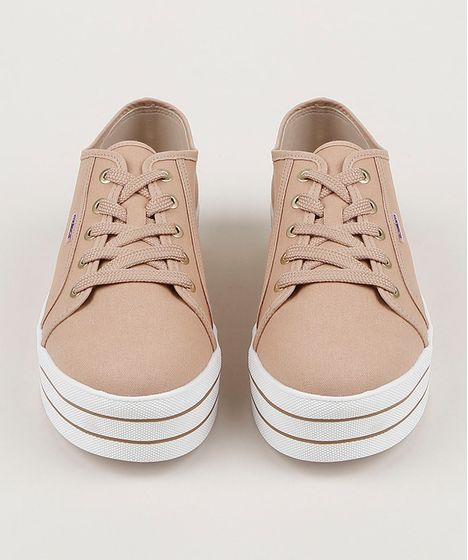 tênis feminino moleca flatform em suede