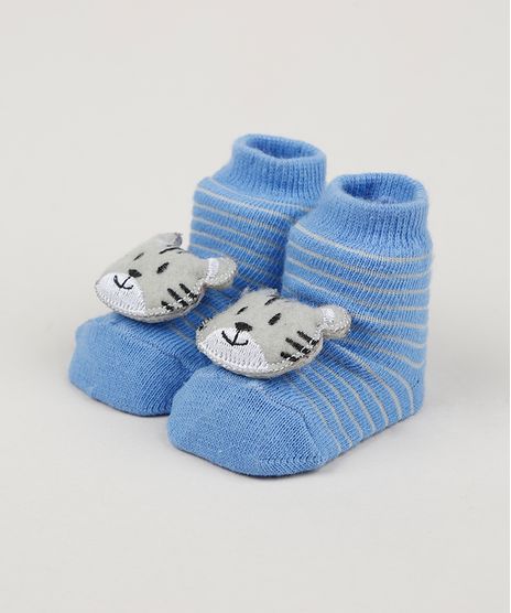 Meia-Infantil-Listrada-Cano-Medio-com-Patch-Gatinho-Azul-Claro-9954290-Azul_Claro_1