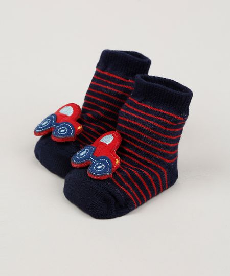 Meia-Infantil-Listrada-Cano-Medio-com-Patch-Carrinho-Azul-Marinho-9954288-Azul_Marinho_1