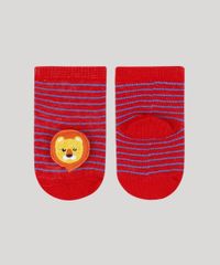 Meia-Infantil-Listrada-Cano-Medio-com-Patch-Leaozinho-Vermelha-9954289-Vermelho_2