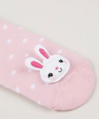 Meia-Infantil-Estampada-de-Poa-Cano-Medio-com-Patch-Coelhinha-Rosa-Claro-9954294-Rosa_Claro_3