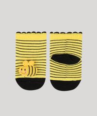 Meia-Infantil-Listrada-Cano-Medio-com-Patch-Abelhinha-Amarela-9954295-Amarelo_2